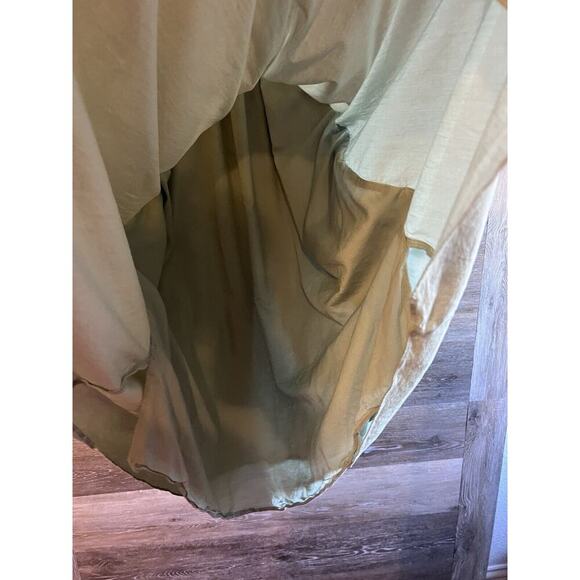 Rebecca Taylor Dress Sz M Sage Green V Neck Cotton Lined Long Sleeves Pockets - Picture 8 of 10